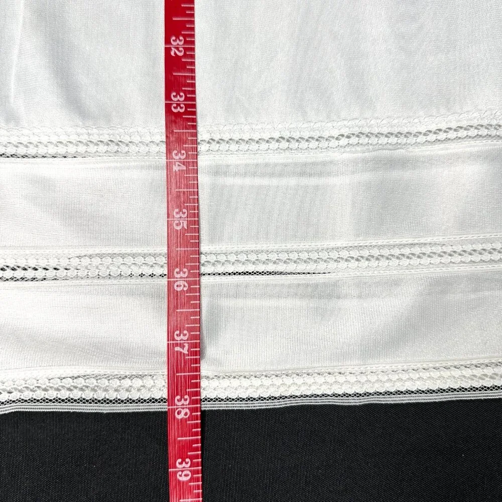 Vintage NWT Montgomery Ward white adjustable length satin slip, Size 16 - Picture 7 of 7